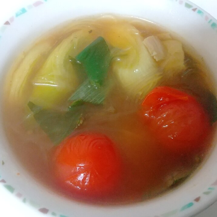 長ネギ＊トマトのスープ